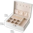 thumbnail image 2 of Jewellery Box Jewellery Organiser with Large Double Layer PU Jewelry Storage Box Ring Earring Necklace Watch, 2 of 7