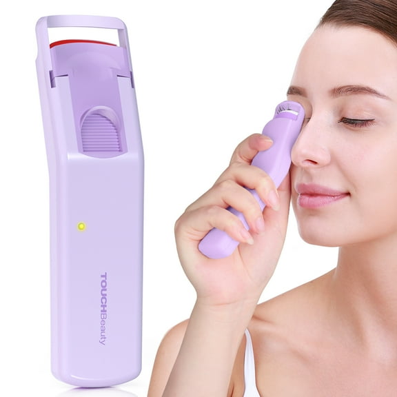 TOUCHBeauty Heated Eyelashes Curler Electric Long-Lasting with Heating Silicone Pad, Battery Operated, Purple TB-9906