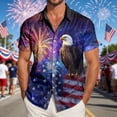 thumbnail image 4 of Leey-World Patriotic Shirts for Men Hawaiian Shirt for Men Patriotic Short Sleeve Button Down Shirt, Independence Day Gifts(Blue,3XL), 4 of 8