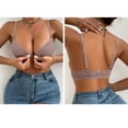 thumbnail image 6 of Xdegoge Front Closure Bra for Women Seamless Push Up Bralette with Deep V Neckline Wirefree Padded Plunge Bra for Cleavage Support Lightweight Breathable Everyday Comfort Underwear, 6 of 9