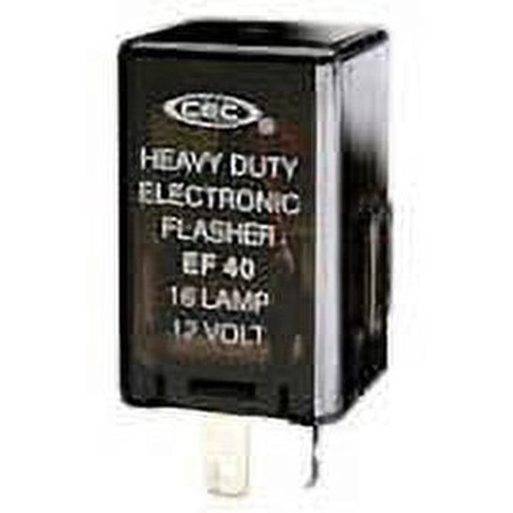 CEC Industries EF40 Electronic Turn Signal Flasher Relay, 2 Prongs, 12 Volts