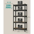 thumbnail image 3 of 5-Tier Heavy-Duty Storage Shelves, Boltless Adjustable Shelving Unit 1929 lb Capacity, 11.8 x 29.5 x 59 Inches, Garage Organizer, Rustic Brown, 3 of 6