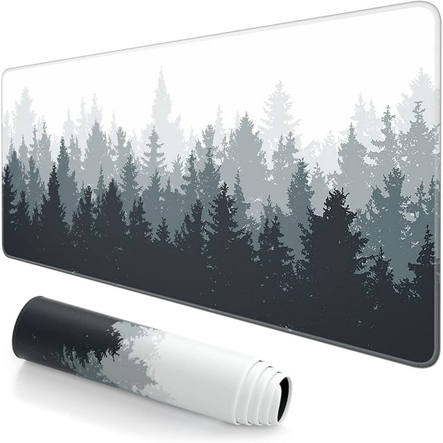 Extended Large Mouse Pad, XXL Gaming Mousepad 31.5 x 15.7 Inch, Big Computer Keyboard Desk Pad, Waterproof Mouse Mat with Stitched Edges and Non-Slip Base for Office Gaming, Ink Forest