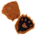 thumbnail image 1 of Miangastore 1 Pair Fingerless Gloves Animal Paw Shape Light Brown Polyester For Cosplay Performance Gift, 1 of 9