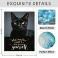 thumbnail image 3 of Diamond Art Kit for Adults, Cat Yellow Eyes Motivational Text Diamond Painting for Adults Beginners, DIY Diamond Art Painting Kits, 5D Diamond Painting Crafts for Home Decor 12x16 Frameless, 3 of 7