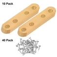 thumbnail image 4 of Paquete de 10 Soportes Planos Rectos, 2.95 x 0.71 Pulgadas Soporte Plano para Reparación de Muebles de Madera/ Soporte de Caja de PC de Madera, Soporte de Muebles de Placa [Dorado], 4 of 6