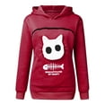 thumbnail image 4 of Hoodies Woman Clearance, Women' s Sweatshirt Furry Friends Pouch Hood Tops Carry Cat Breathable Pullover Blouse, 4 of 4