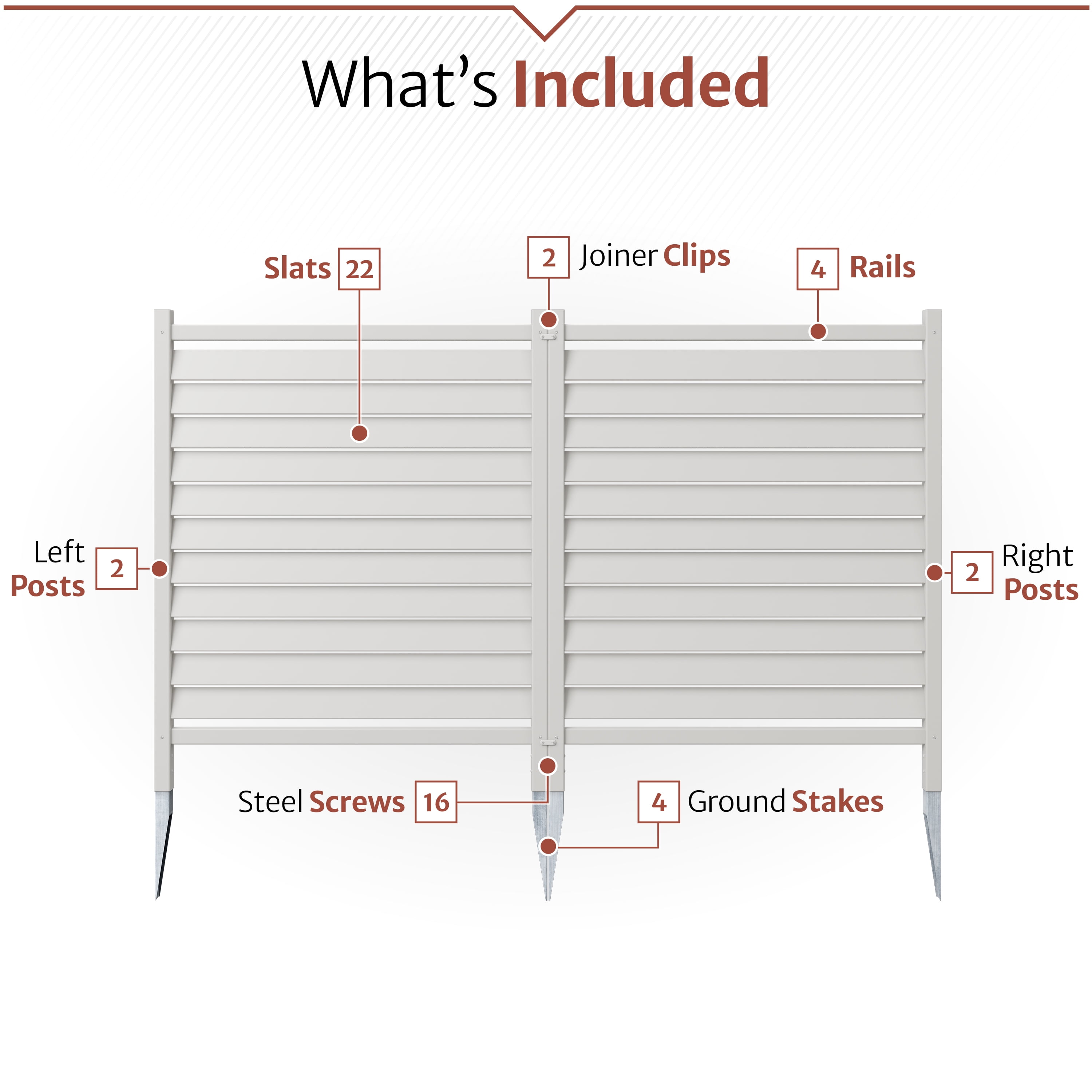 44in H x 36in W (2 Panels) No Dig Enclo Waverly Vinyl Privacy Screen, Outdoor Privacy Screen Panels, Trash Can Enclosure, Air Conditioner Fence, Pool Equipment Enclosure, EC18010