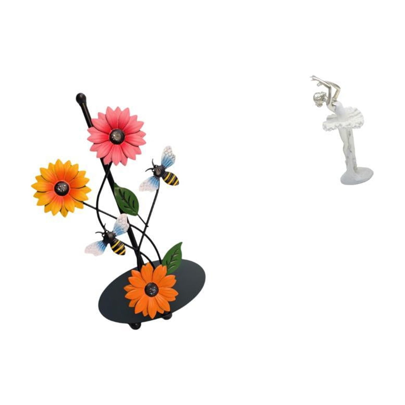 Fiocias Toilet Paper Holder Paper Towel Holder Countertop Desktop Figurine Ballet Girl Statue Iron And Resin Material Suitable for Living Room Office Bedroom