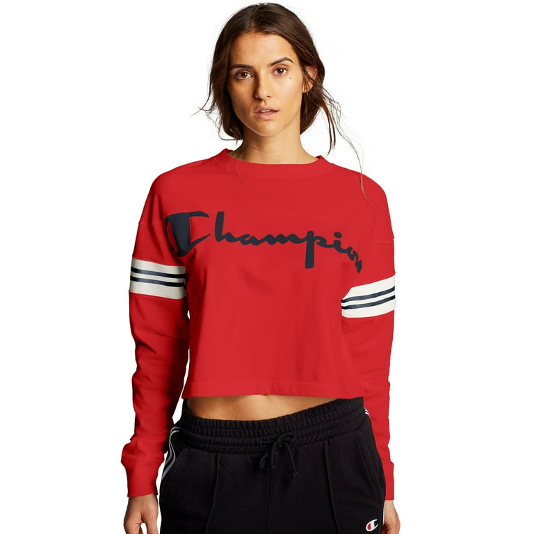 Champion exaggerated sleeve 2025 womens crop tee