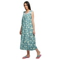 thumbnail image 4 of Moomaya Printed Womens Nightdress Mid Length Cotton Features Sleeve Sleepwear, 4 of 6