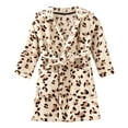 thumbnail image 4 of Leey-World Bath Robe Toddler Toddler Robes Cute Pattern Bathrobe Unisex Kids Robe Baby Flannel Hoodie Pajamas Sleepwear(Coffee,4-5 Years), 4 of 4