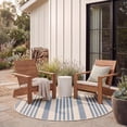 thumbnail image 4 of Safavieh Courtyard Caroline Striped Indoor/Outdoor Area Rug, Beige/Blue, 4' x 4' Round, 4 of 10