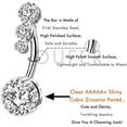 thumbnail image 4 of 316L Surgical Steel Belly Button Rings, Clear CZ Navel Rings, 14G Belly Rings, Belly Navel Piercing Jewelry silver, 4 of 5