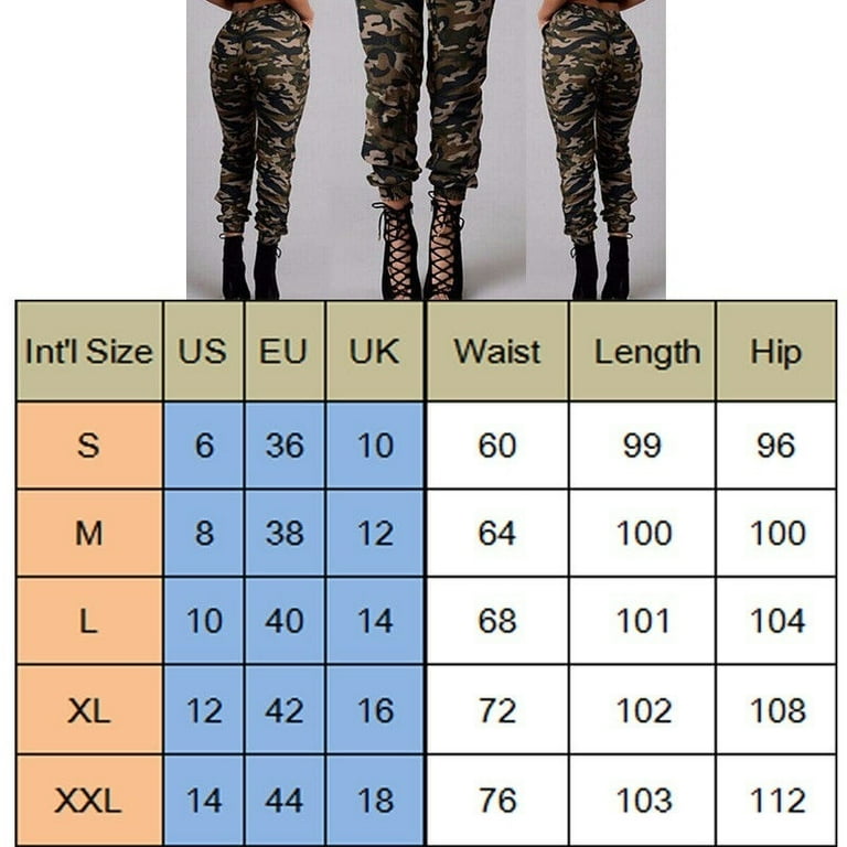 Women Camouflage Pants Camo Casual Cargo Joggers Military Army Harem Trousers