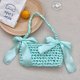 thumbnail image 3 of Bolso de mano para mujer con hebilla magnética bolso de punto de ganchillo con nudo de lazo para la fecha de compras, 3 of 6