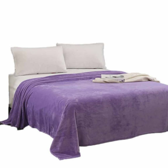 Clearance! Pedty Baby Blankets Warm Throw Blanket 1Pc Super Soft Warm Solid Warm Micro Plush Fleece Blanket Throw Rug Sofa Bedding Purple,Girls Kids
