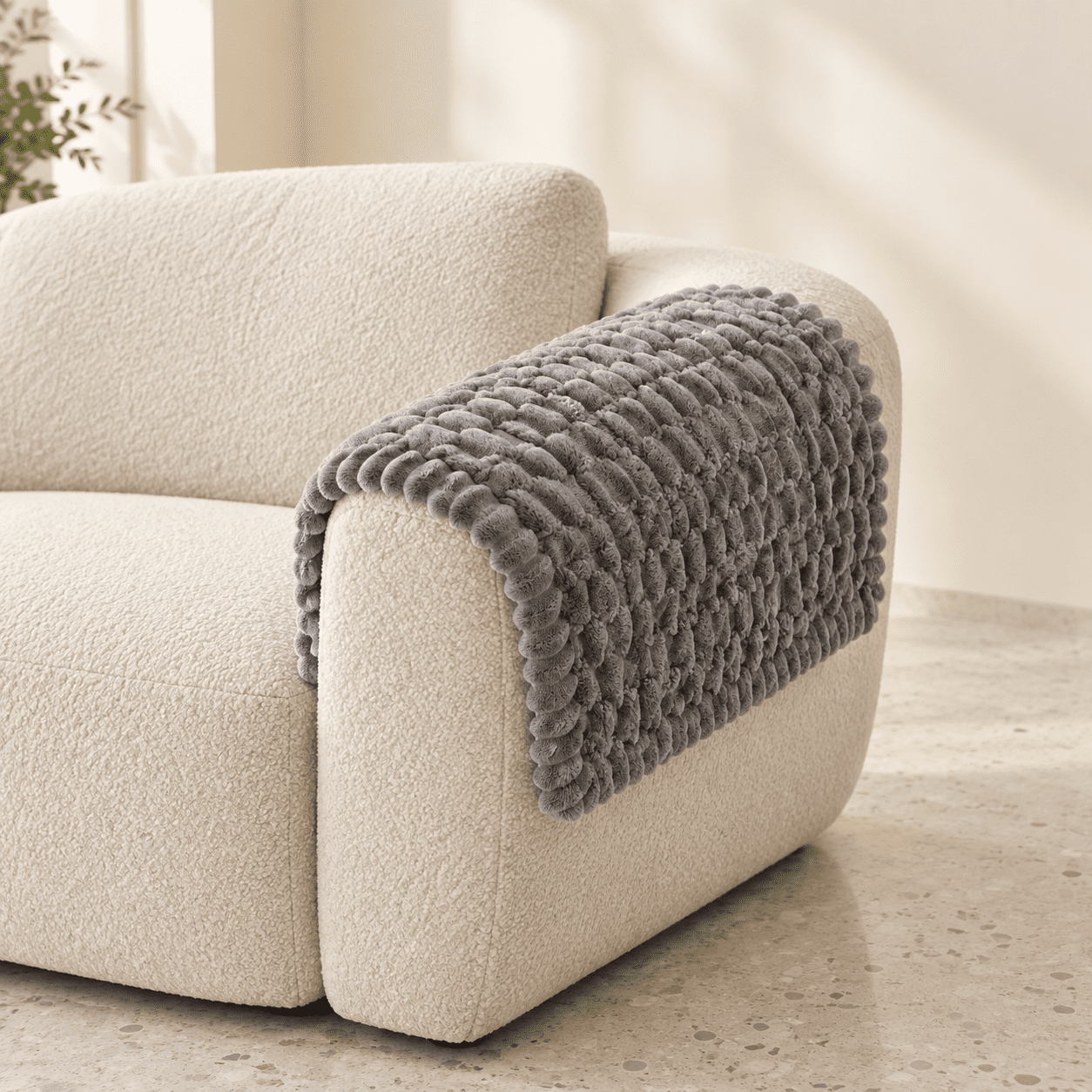 Light Gray 27.6x27.6 Pet Sofa & Chair Protector Washable Dog Couch Cover
