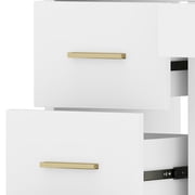 Uforic Makeup Vanity Desk with Mirror & Lights, Vanity Desk with 4 Drawers & Storage Shelves - White