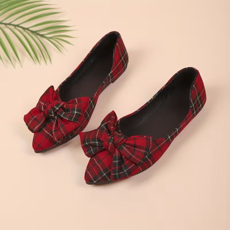 red plaid dress shoes Penelope Chilvers Women's Plaid Mary Jane - Red - Ballerinas