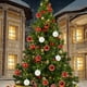 thumbnail image 5 of Decoraciones de Navidad Blancas 12cm 4 Piezas Conjunto de Bolas de Navidad Rosa Azul Púrpura Oro Rojo Decoraciones de Navidad Colgantes para la Decoración de Vacaciones Del Árbol, 5 of 6