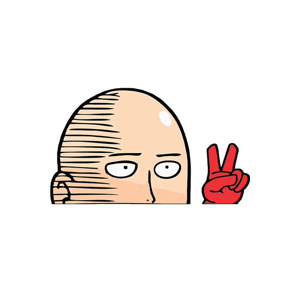 Saitama Peeker Sticker – Chill Two-Finger Salute – Heroic Anime Vinyl Decal