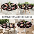 thumbnail image 7 of Round Fitted Tablecloth with Elastic Edges Fits 36"-44" Round Tables Pioneer Colorful Floral Waterproof Table Cover Washable Indoor and Outdoor for Party Kitchen Dinner Banquet Patio Picnic, 7 of 7