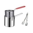 thumbnail image 2 of Práctica olla para freír de gran capacidad resistente al desgaste con cesta de filtro con asas, olla para leche, olla pequeña para restaurante, hervir Estilo A Sunnimix Ollas para freír, 2 of 7