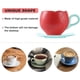 thumbnail image 4 of Taza Creativa de Cerámica en Forma de Tulipán con Posavasos y Cuchara, Ideal para Café - Rojo, 4 of 4