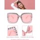thumbnail image 4 of Oversize Square Sparkling Sunglasses Retro Thick Frame Sunglasses, 4 of 4