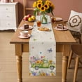 thumbnail image 2 of Spring Truck Floral Table Runner - 120 Inch Long Watercolor Garden Flowers Butterflies Beige Cotton and Linen Blended Dress Scarves Farmhouse Table Runner for Kitchen Dining, Coffee Table, 13" x 120", 2 of 8