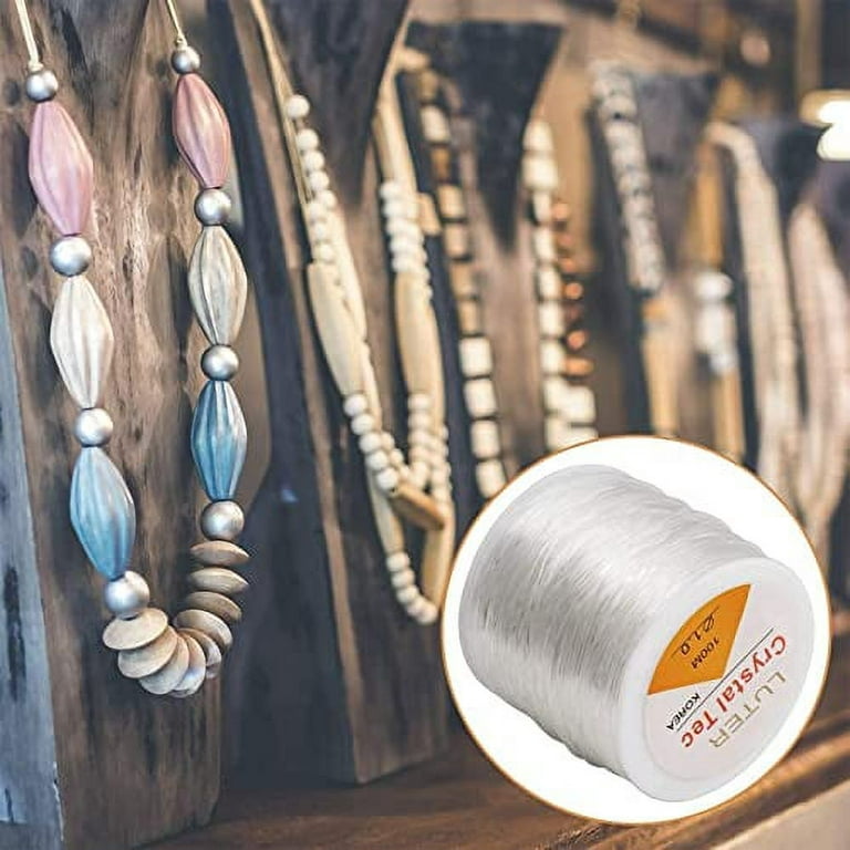 LUTER 1mm Clear Bead Cord Crystal Elastic Stretchy Bracelet String for  Jewelry Making Necklace Bracelet Beading Thread (328ft)