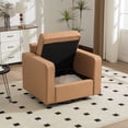 thumbnail image 5 of Leumius Swivel Armchair with Hidden Storage,33.6''W Upholstered 360° Accent Chairs with Pillow,Square Club Chair Single Sofa for Living Room,Amber, 5 of 14