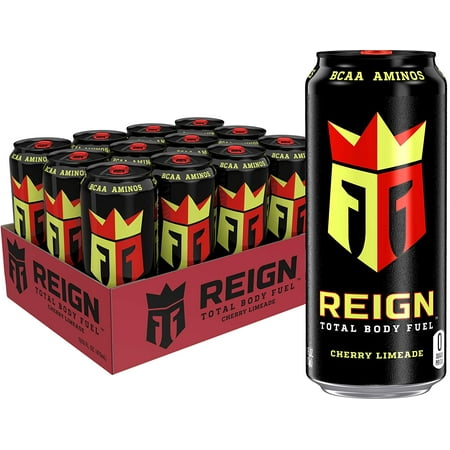 Reign Total Body Fuel, Cherry Limeade, Fitness & Performance Drink, 16 Fl Oz (Pack of 12)