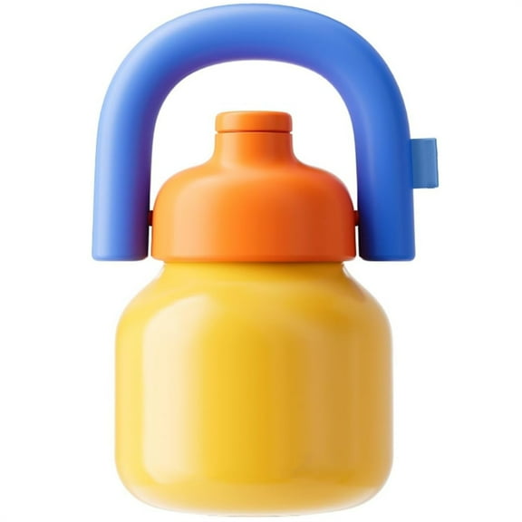 ater Bottle with Straw and Carry Handle | Wide Mouth vacuum insulated stainless steel Bottles | 33oz(Yellow and blue)