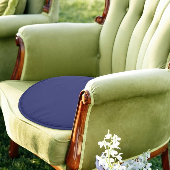 LITINKIMI 2Pcs Dark Blue Bistro Chair Cushions Soft Round Sponge for Patio and Dining