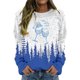 thumbnail image 1 of Gibobby Sudaderas para mujer navidad Sudadera retro informal con estampado navideño para mujer, de manga larga con cuello redondo, otoño e invierno(Azul,G), 1 of 4