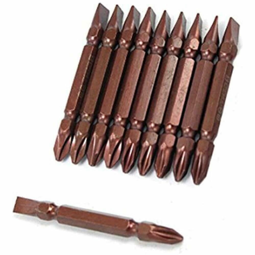 Slotted Phillips Double Ended Screwdriver Bit Set, Of 10 Pieces Hand