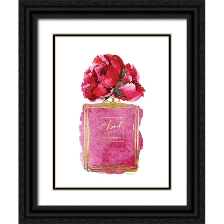 Greenwood Amanda 19x24 Black Ornate Wood Framed with Double Matting Museum Art Print Titled - Perfume Bottle Bouquet I