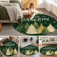 thumbnail image 5 of Round Rug 3.3Ft Washable Non-Slip, Green Christmas Circle Area Rugs for Living Room Bedroom, Xmas Tree Snowflake Farmhouse Indoor Floor Mats Carpet Runner for Home Decor Aesthetic, 5 of 8