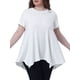 thumbnail image 1 of Tops de túnica de mujer plus size Agnes Orinda, camiseta de punto de verano con cuello redondo, suelta y fluida, de manga corta, blusa casual 1X blanca pálida, 1 of 6