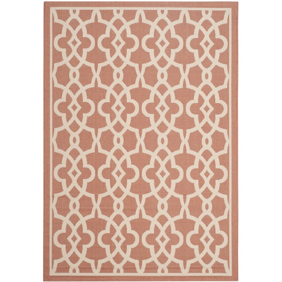Safavieh Courtyard Carlos Oriental Indoor/Outdoor Area Rug, Terracotta/Beige, 5'3" x 7'7"