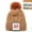 Brown, variant on Women's Cable Knit Faux Fur Pom Beanie - Soft Winter Hat,Ribbed Cuff,Warm Lining,Slayer Badge