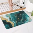 thumbnail image 4 of Teal Gold Marble Pattern Bathroom Rugs Mat,Non Slip Microfiber Bathroom Rug,Rubber Backing,Soft Bathroom Mats for Bathroom Floor,Tub and Shower,17x27in(43x68cm), 4 of 5