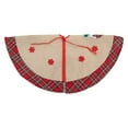 thumbnail image 5 of Northlight 48" Burlap Plaid Tree Skirt with Christmas Puddings - 48, 5 of 5