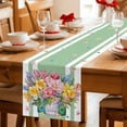 thumbnail image 5 of Watercolor Floral Table Runner - 36 Inch Long Spring Flowers Butterflies Leaves Green Cotton and Linen Blended Dress Scarves Farmhouse Table Runner for Kitchen Dining, Coffee Table, 13" x 36", 5 of 8
