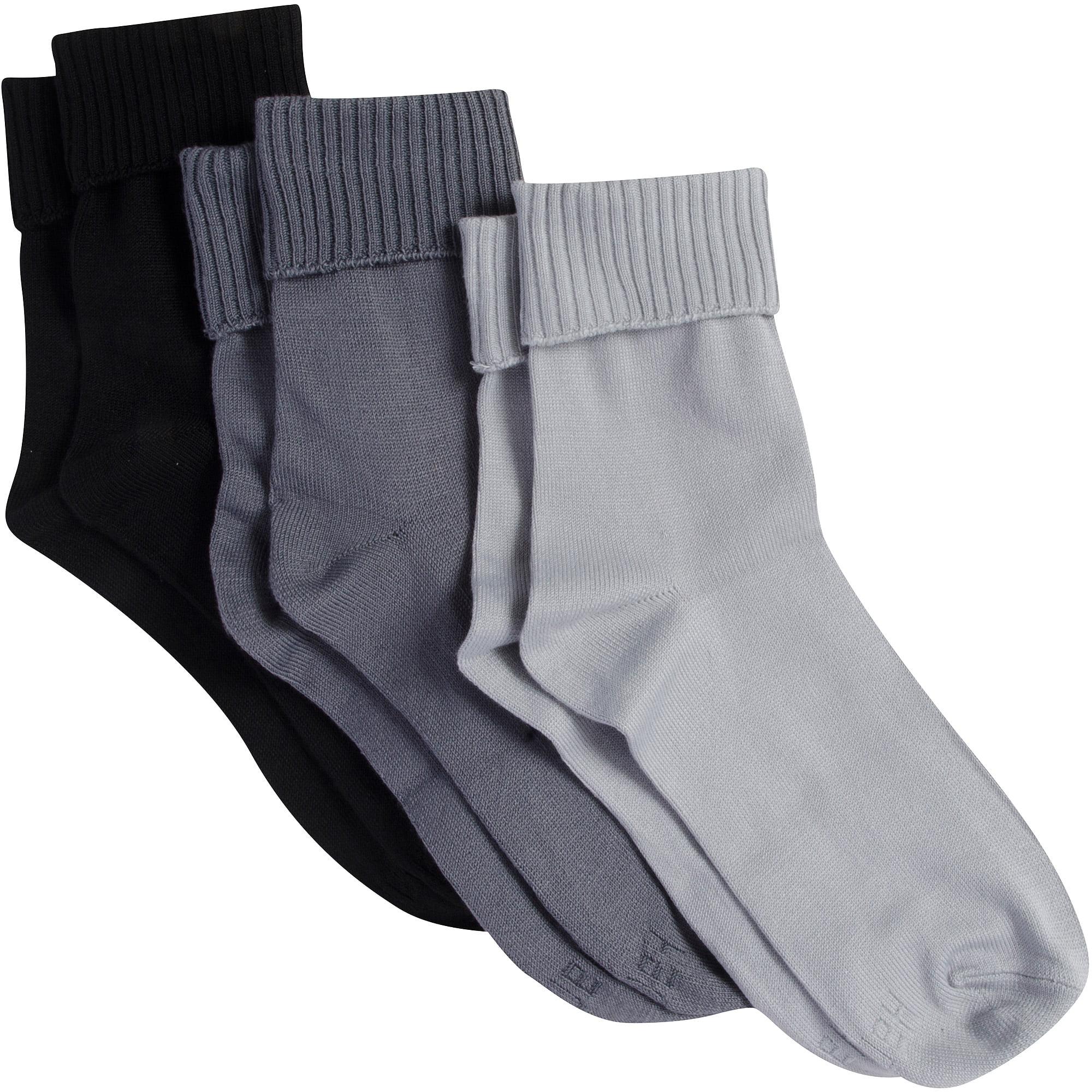 Hanes - ComfortSoft Women`s Cuff Socks, 871/3, 9-11, Grey Assorted ...