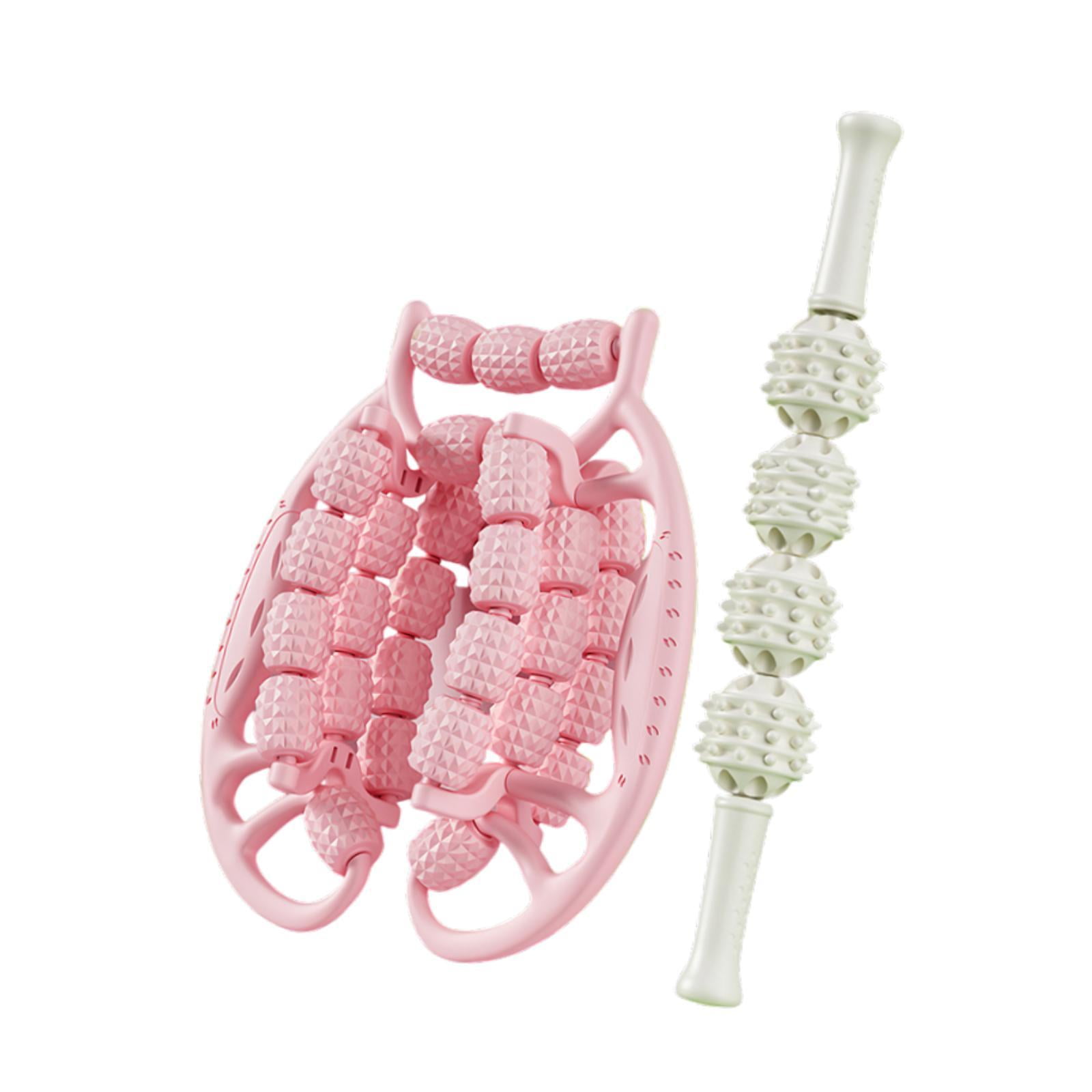 harayaa 2Pcs Muscle Relax Roller Foam Massage Rollers for Calf Elbow Hands Pink