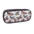 thumbnail image 2 of Lsque Vintage Butterflies Printed Big Capacity PU Leather Pencil Case Large Pencil Pouch Stationery Pen Bag Pencil Holder for Teen, 2 of 6