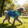 thumbnail image 4 of Dog Coat with Harness,Dog Winter Coat,Built-in Harness Dogs Jacket with Warm Fleece Lining,Pet Puppy Cold Weather Coats with Reflective Strips for Small Medium Dogs(Blue,M), 4 of 4